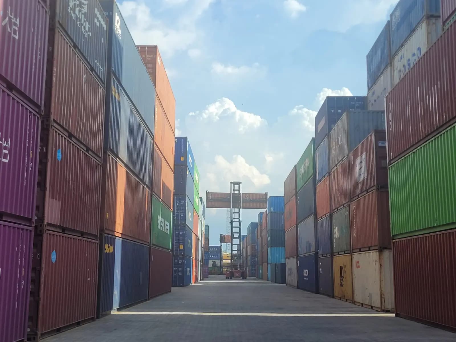 Container yard background